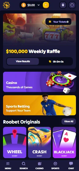 Roobet Casino Interface